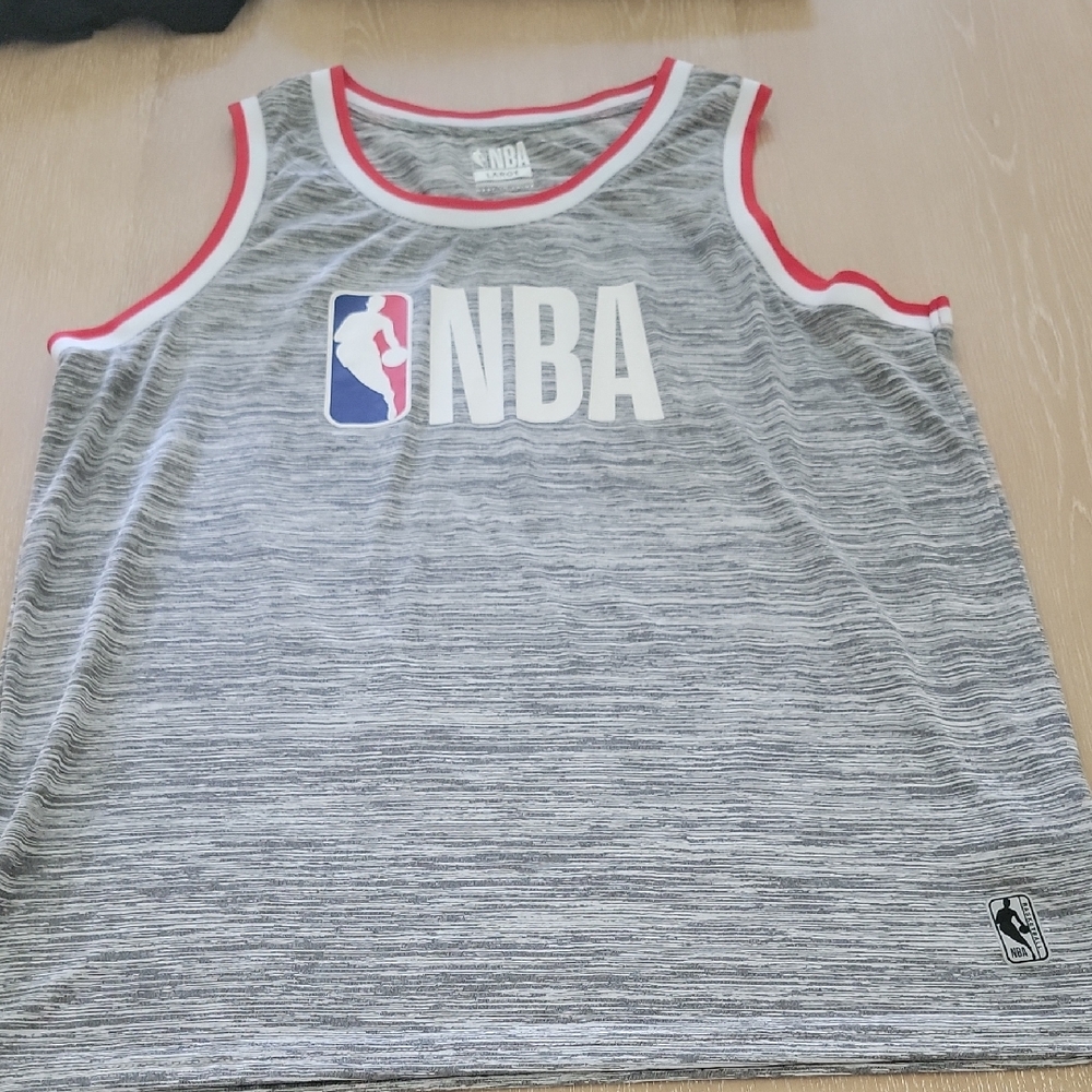 NBA Jersey Gray and Red Men's L Basketball Sporty Fandom Athletic